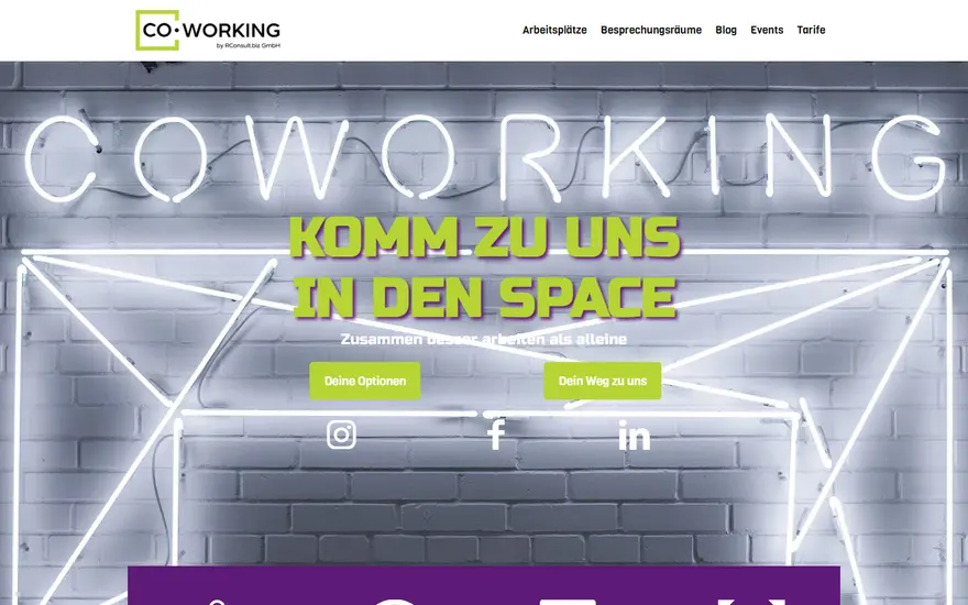 Startseite von coworking-lehrte.de: Coworking Space in Lehrte mit Buchungsangebot