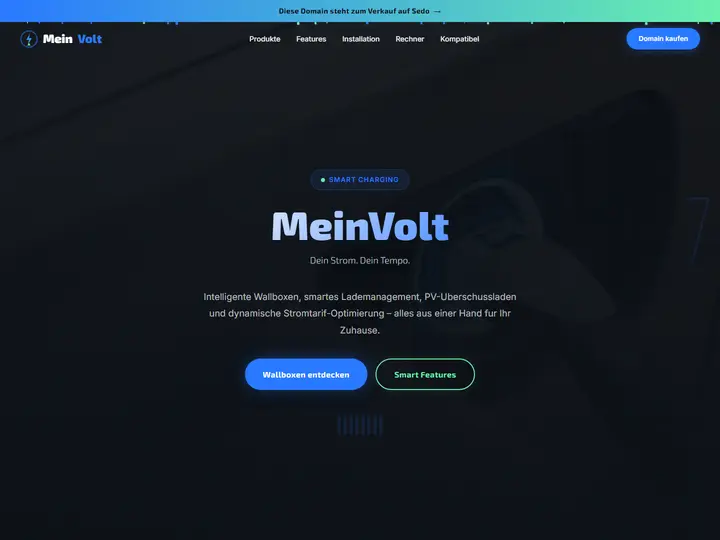 Startseite der Designstudie meinvolt: Smart Charging
